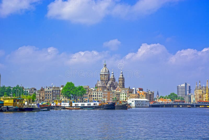 Cityscape van Amsterdam royalty-vrije stock fotografie Cityscape van Amsterdam royalty-vrije stock fotografie