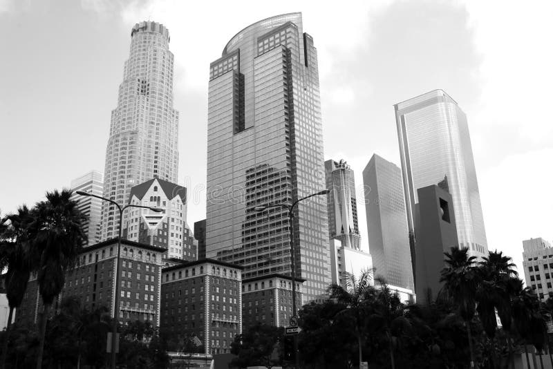 Cityscape van de binnenstad van Los Angeles Californië royalty-vrije stock foto Cityscape van de binnenstad van Los Angeles Californië royalty-vrije stock foto