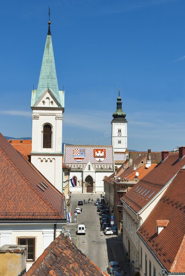 Cityscape van Zagreb stock afbeelding Cityscape van Zagreb stock afbeelding