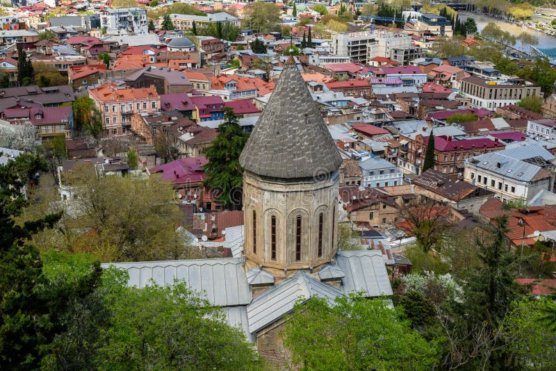 Cityscape view of Tbilisi, the capital of Georgia stock photography