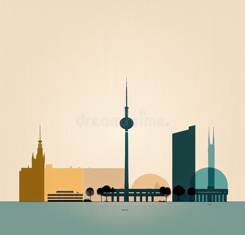 Cityscape гладкий фон муниха, созданный генерационным помощником бесплатная иллюстрация