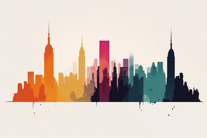 Cityscape гладкий фон нового йорка, созданный генераторным помощником иллюстрация вектора