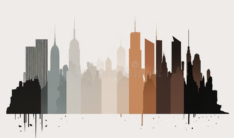 Cityscape гладкий фон нового йорка, созданный генераторным помощником иллюстрация штока