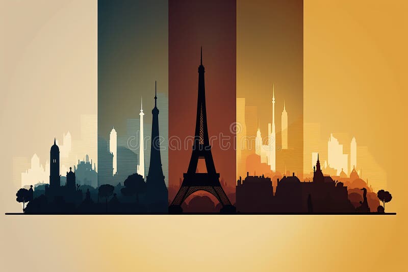 Cityscape прозрачный фон paris, созданный универсальным помощником бесплатная иллюстрация
