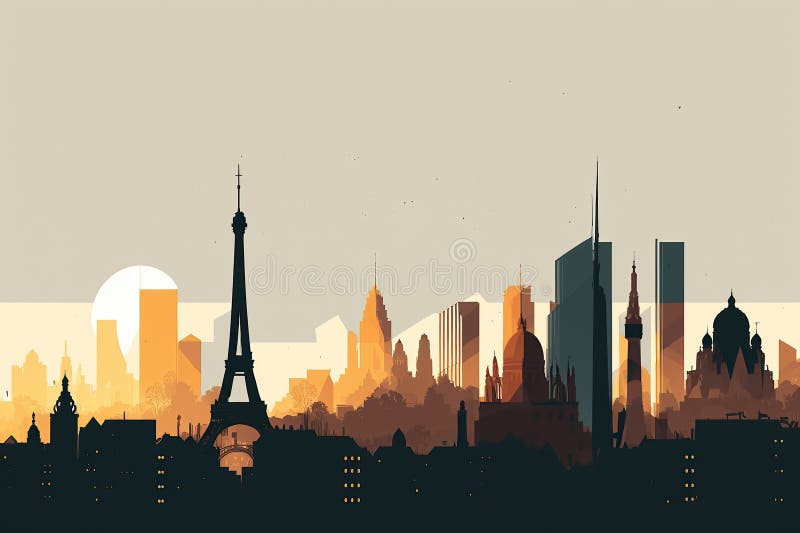 Cityscape прозрачный фон paris, созданный универсальным помощником иллюстрация штока