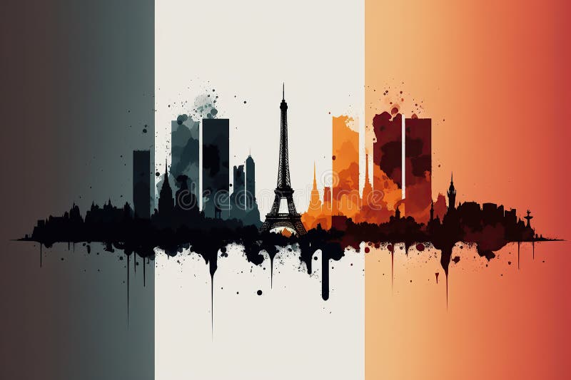 Cityscape прозрачный фон paris, созданный универсальным помощником бесплатная иллюстрация