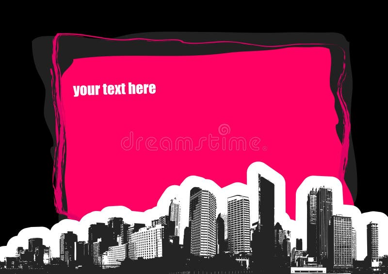 Ciudad con el lugar para el texto. Vect stock de ilustración Ciudad con el lugar para el texto. Vect stock de ilustración