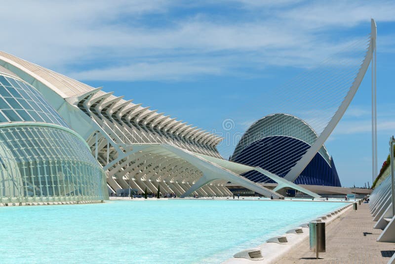 Ciudad de artes y de ciencias en Valencia, España fotografía de archivo Ciudad de artes y de ciencias en Valencia, España fotografía de archivo