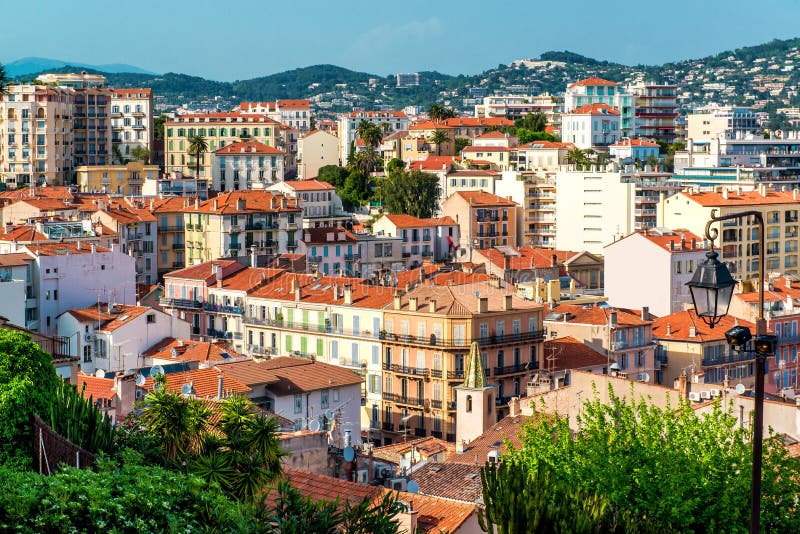 Panoramic aerial view of Cannes city, France. Panoramic aerial view of Cannes city, France