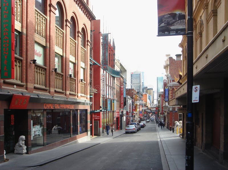 Ciudad de China en la ciudad de Melbourne imagenes de archivo