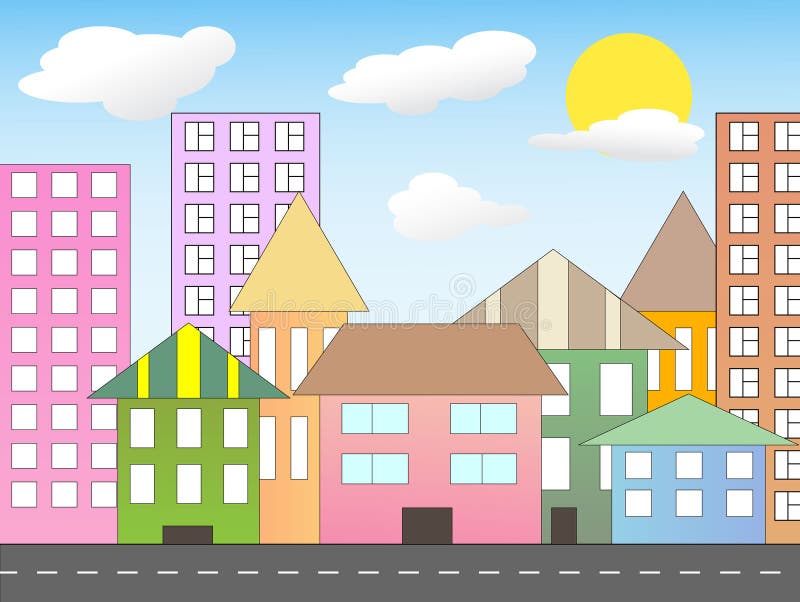 Ciudad de dibujos animados libre illustration