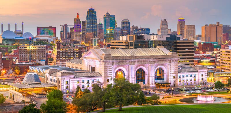 Horizonte del centro de Kansas City, Missouri, EE. UU. imagen de archivo