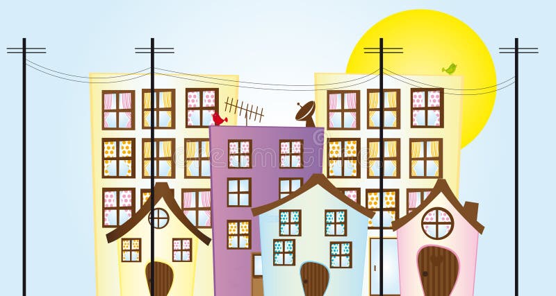 Ciudad de dibujos animados libre illustration