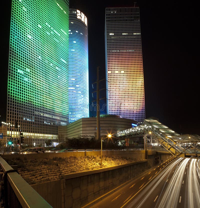 Ciudad de la noche de Tel Aviv