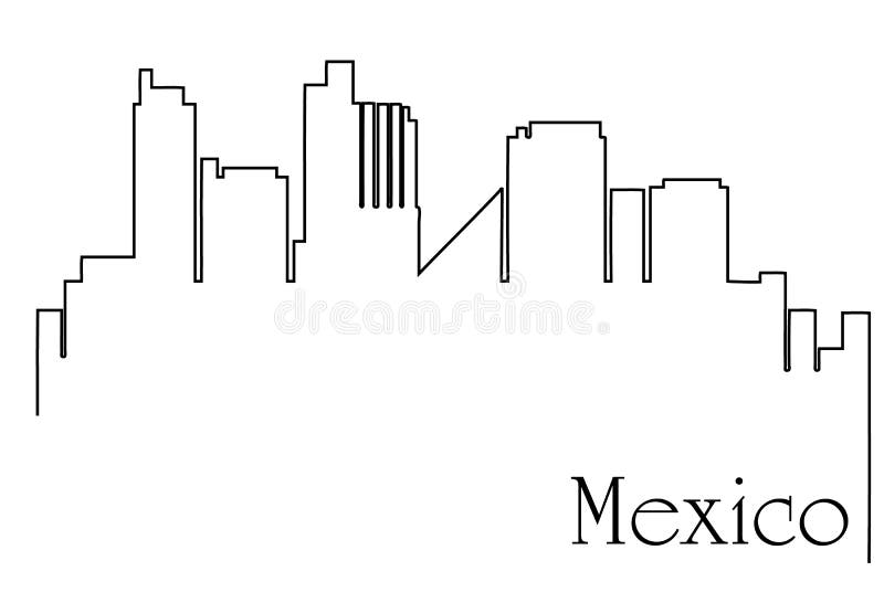 Ciudad De México Un Fondo Del Dibujo Lineal Ilustración del Vector -  Ilustración de cityscape, moderno: 107283926