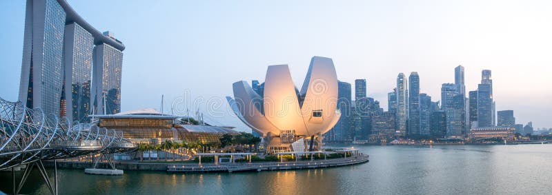 Ciudad de Singapur - panorama imagen de archivo Ciudad de Singapur - panorama imagen de archivo