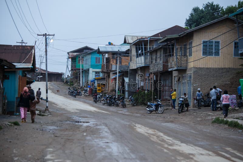 Ciudad de Tedim en Chin State, Myanmar fotografía de archivo libre de regalías