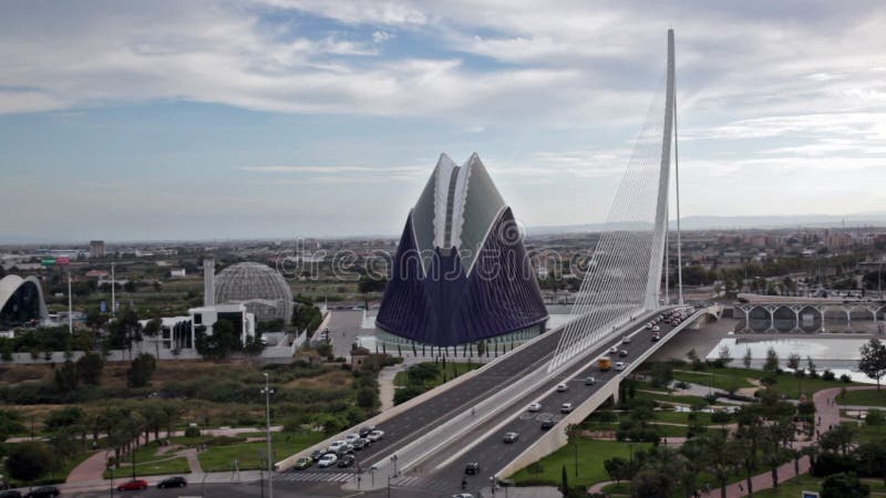 Ciudad del arte y de Siences en el día nublado, Valencia, España