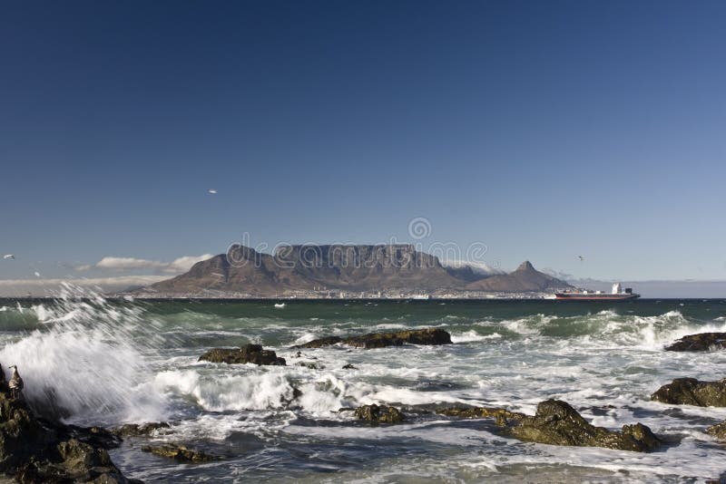 Postcard view of table mountain cape town. Postcard view of table mountain cape town