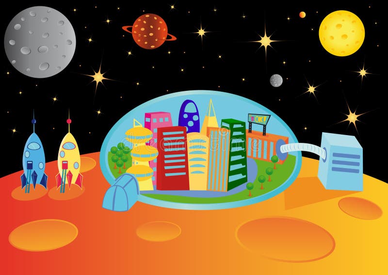 Ciudad en el universo libre illustration Ciudad en el universo libre illustration