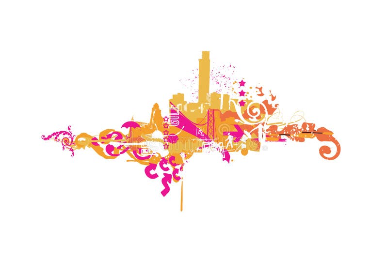 Ciudad grande stock de ilustración Ciudad grande stock de ilustración