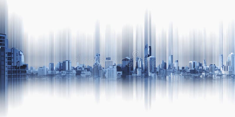 Ciudad panorámica en el fondo negro, conexión de la ciudad de la tecnología fotografía de archivo libre de regalías