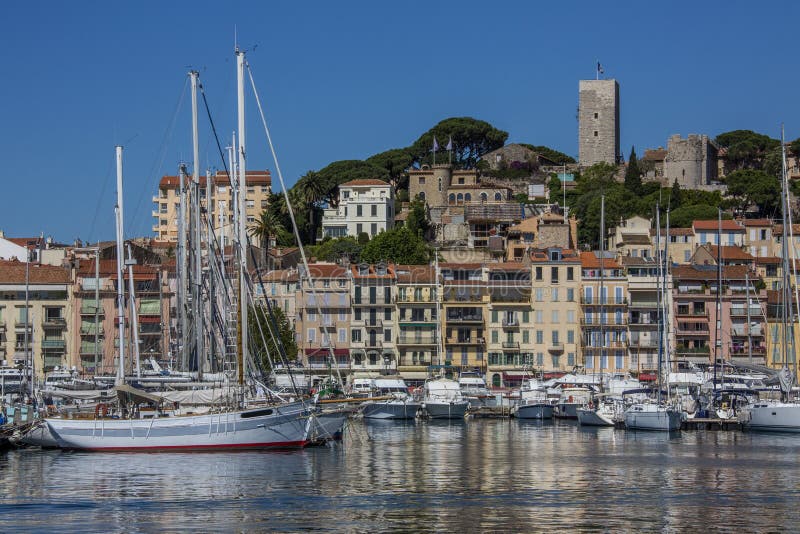 The harbour in Cannes old town on the Cote d'Azur in the South of France. The harbour in Cannes old town on the Cote d'Azur in the South of France.