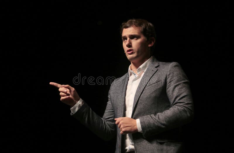 Spain political party Ciudadanos candidate Albert Rivera gestures during a rally in Mallorca, Spain, Spain heads to general poll next late 2019. Spain political party Ciudadanos candidate Albert Rivera gestures during a rally in Mallorca, Spain, Spain heads to general poll next late 2019.