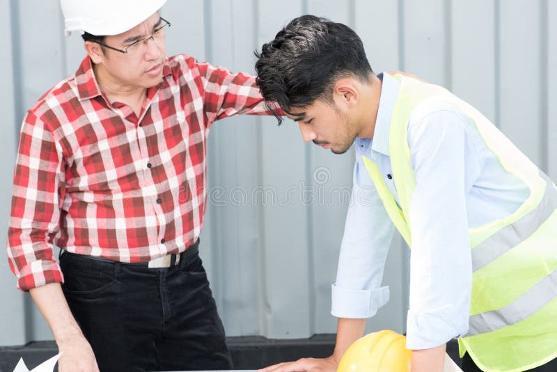 The Civil Engineers are Taught Job Foreman Stock Image Image of