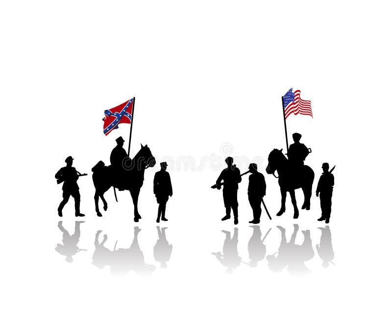 Two Soldiers From American Civil War Stock Vector - Illustration of
