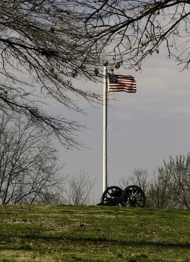 Občiansky vojna kanonik americký vlajka na.