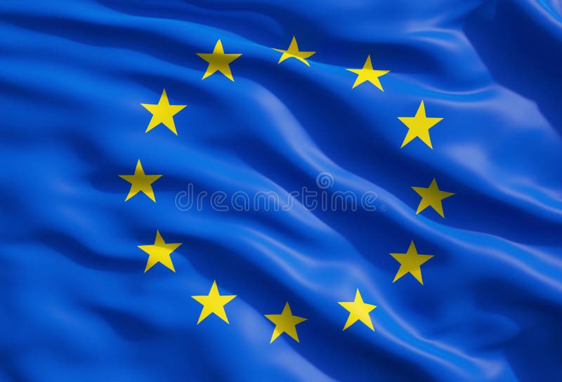 Ciérrese para arriba de la bandera de la unión europea