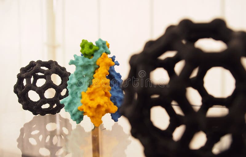 Structure of molecules of proteins created with a modern 3D printer. Structure of molecules of proteins created with a modern 3D printer.