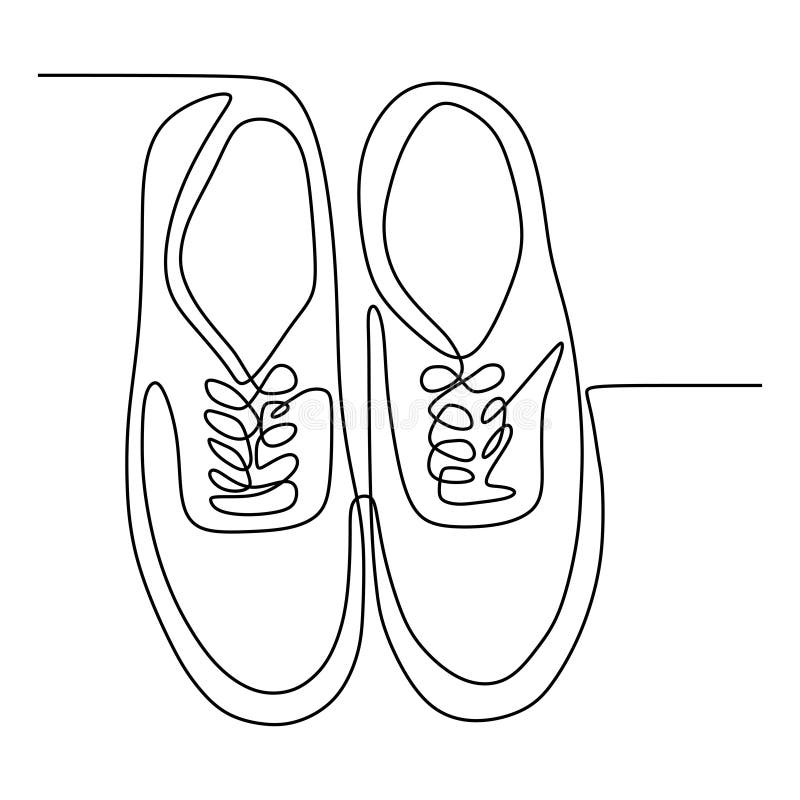 Ciągły rysowanie jednego rzutu butów minimalistyczna ilustracja wektora projektu minimalizm