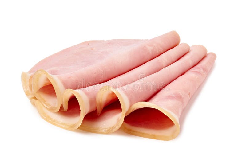 Cięte Mięso Deli serwowane na białym tle prezentacji i wizualnego apelu zdjęcia stock