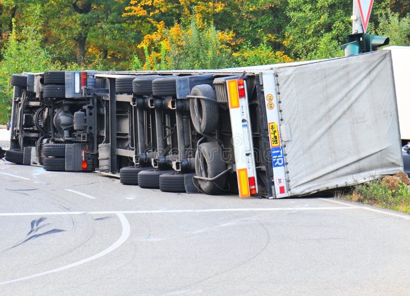 Ciężarowy wypadek