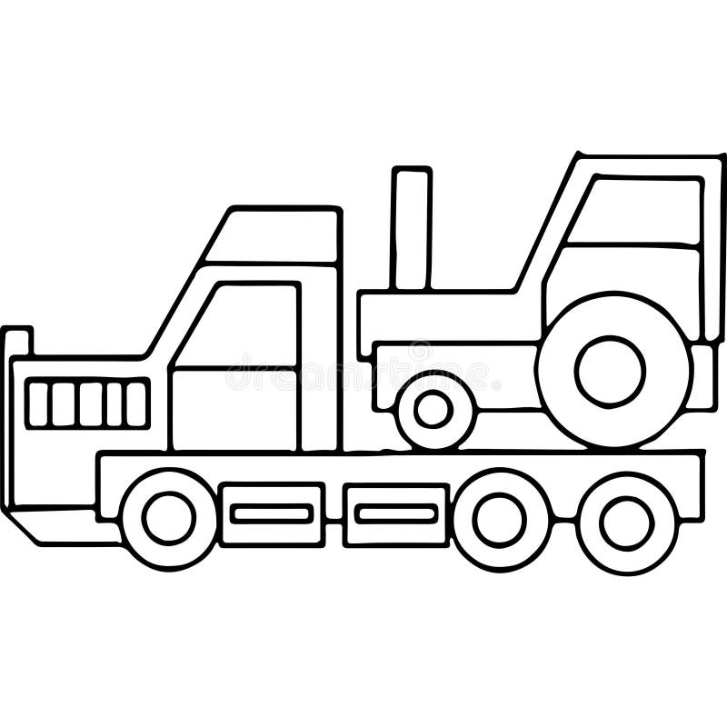 Ciężarówka żartuje geometrical postacie barwi stronę ilustracja wektor Ciężarówka żartuje geometrical postacie barwi stronę ilustracja wektor