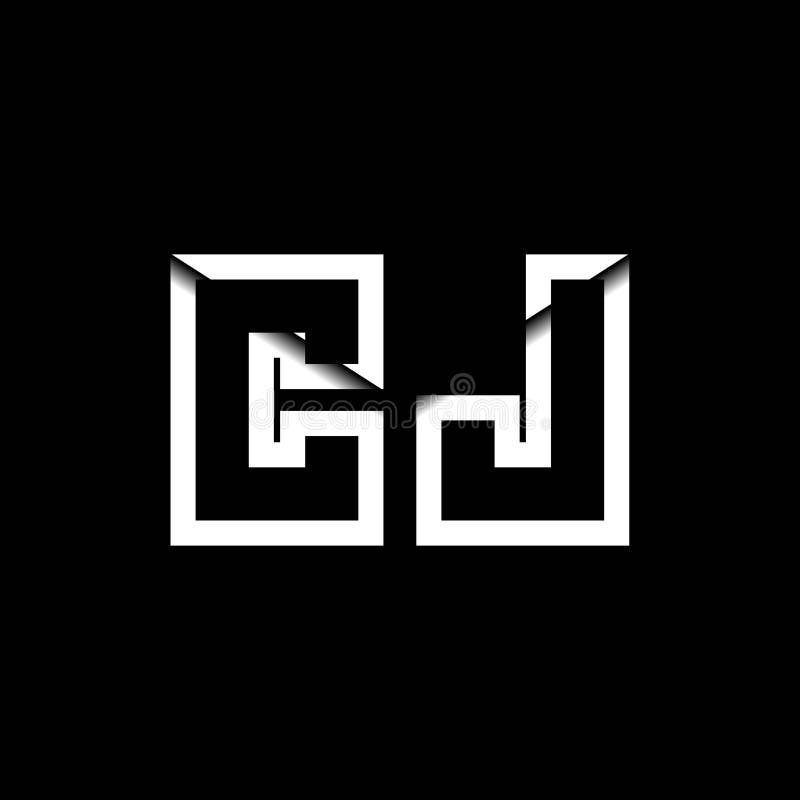 CJ Monogram Envelope Shape Style vector illustration