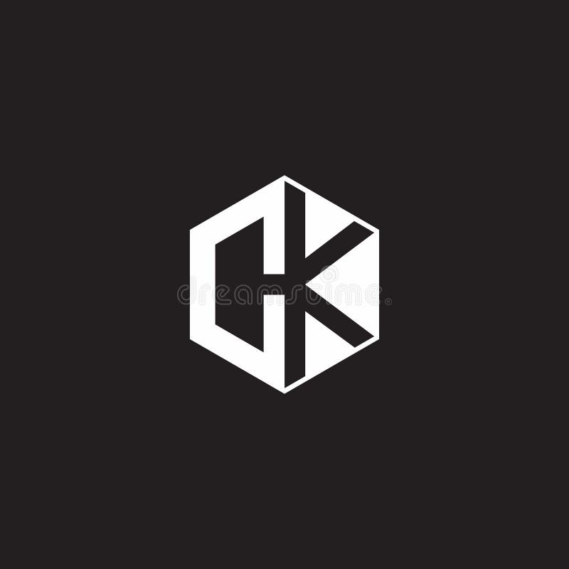 CK C K White Letter Logo Design With Black Background. Stock Vector ...