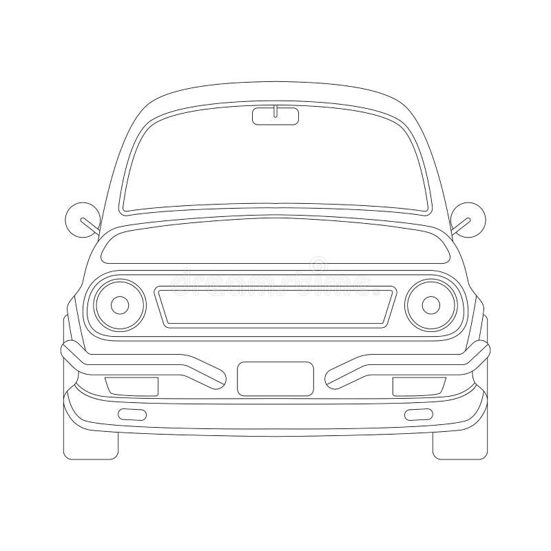 Ckassic Vintage Car Front View Vector Illustration Stock Vector Illustration Of Drawing Sedan 185949177