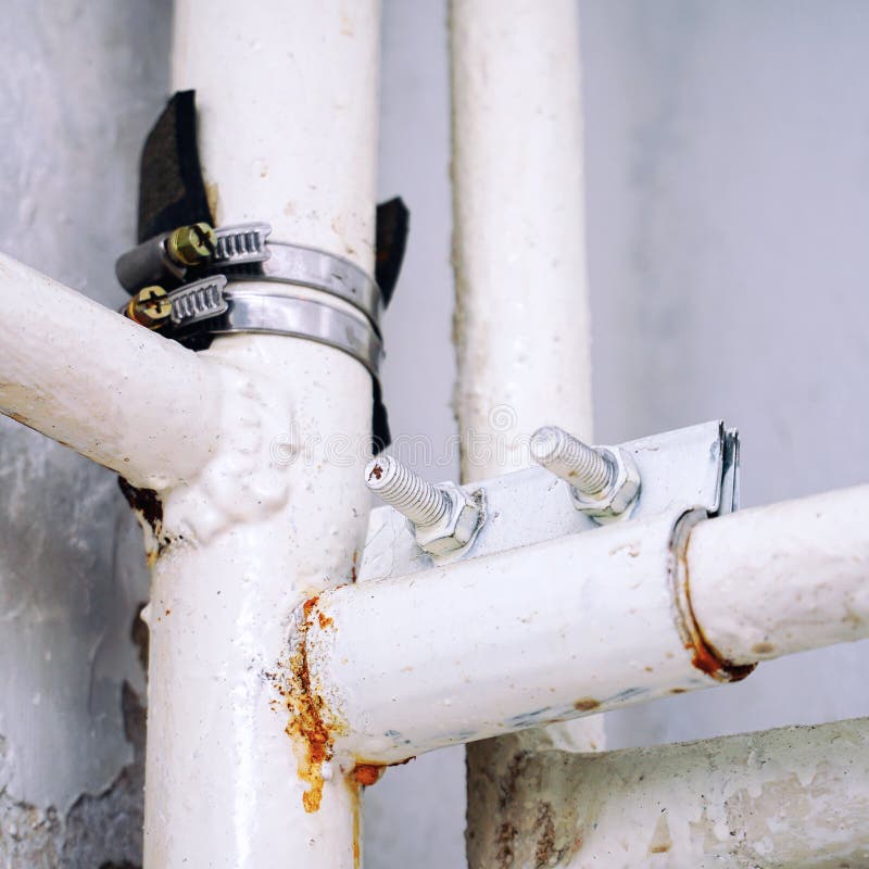 Clamp White Leaky Water Pipe Stock Photos Free & RoyaltyFree Stock