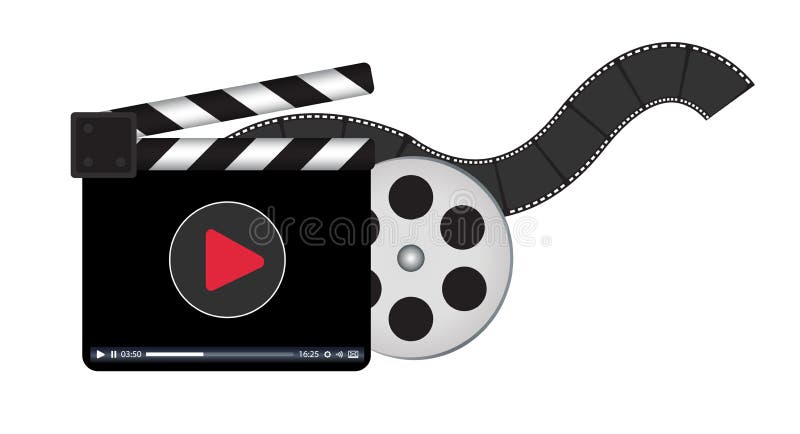 Clapperboard z wideo leje się logem ilustracja wektor Clapperboard z wideo leje się logem ilustracja wektor