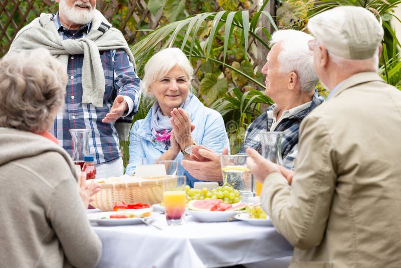 Clapping after speech stock photos