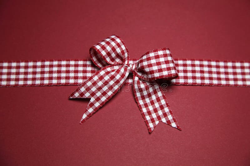 Claret Greeting Card Red White Checked Ribbon Stock Photos Free