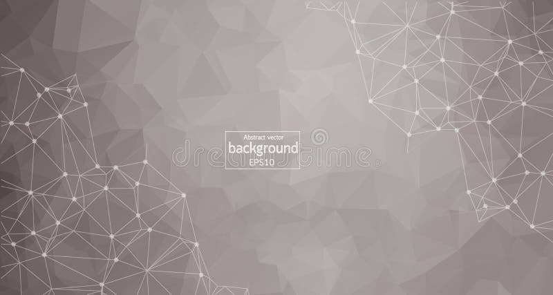 Claro poli do ponto baixo poligonal abstrato do espaço - fundo cinzento com pontos e linhas de conexão Estrutura da conexão Backg ilustração stock Claro poli do ponto baixo poligonal abstrato do espaço - fundo cinzento com pontos e linhas de conexão Estrutura da conexão Backg ilustração stock