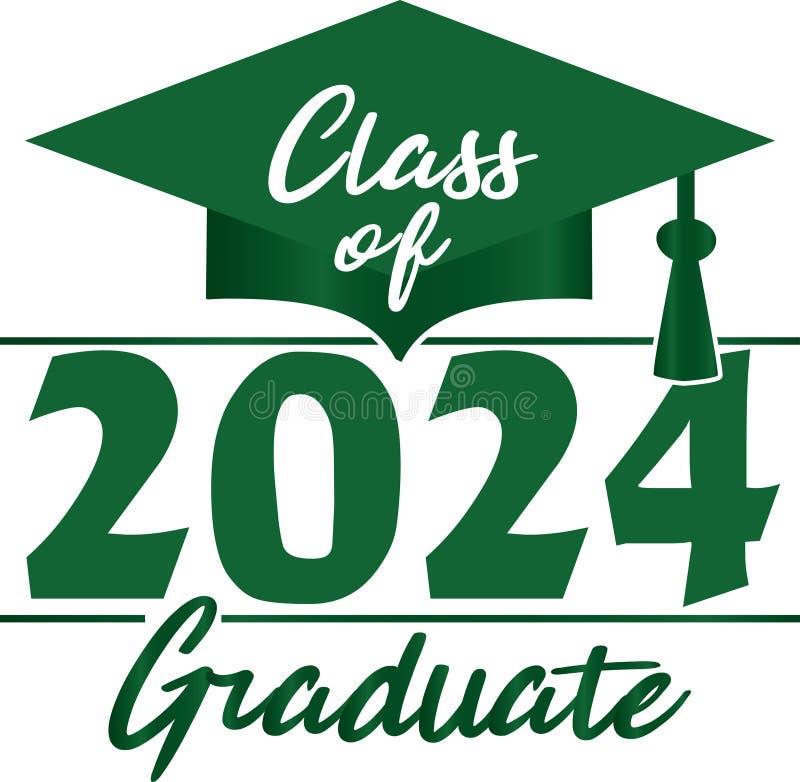 2024 graduate class logo stock illustration. Illustration of isolated