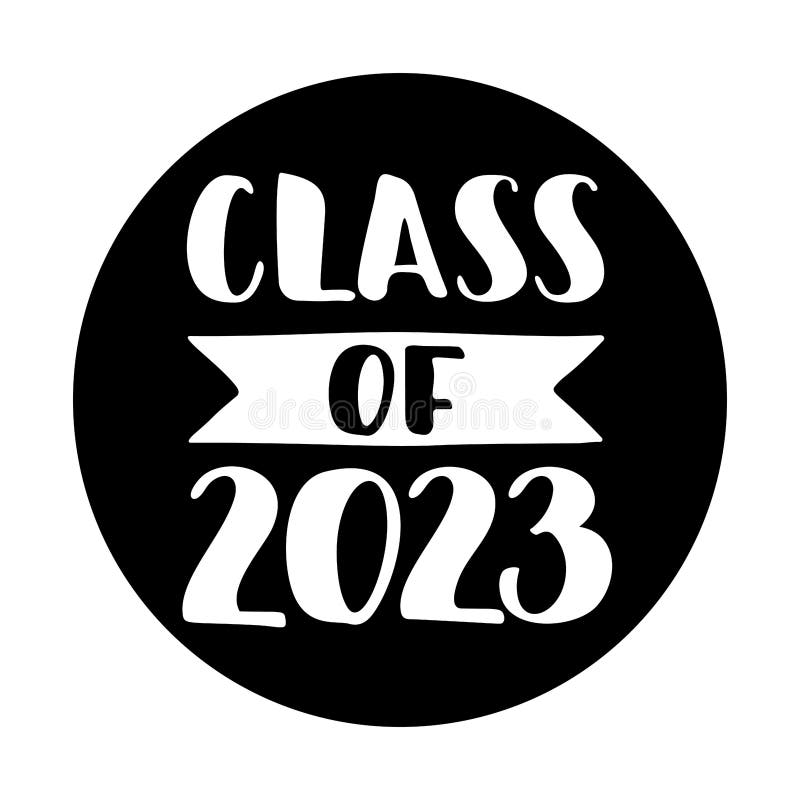 Class Of 2023 Hand Drawn Brush Lettering Graduation Logo Stock Vector