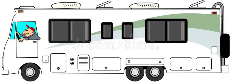 Download Class A motorhome stock illustration. Illustration of male ...