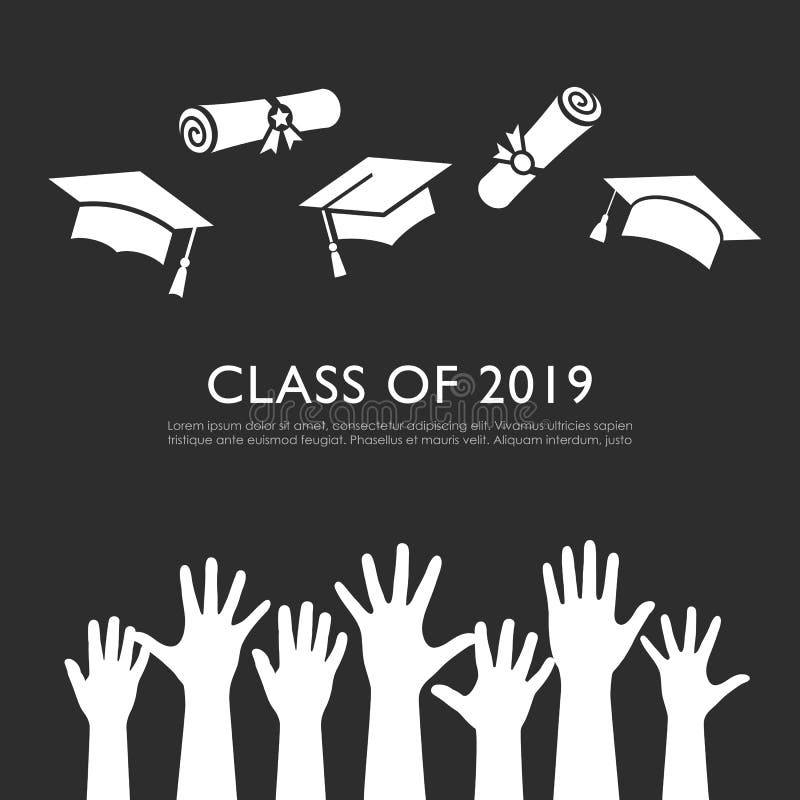 Class graduation vector poster royalty free illustration