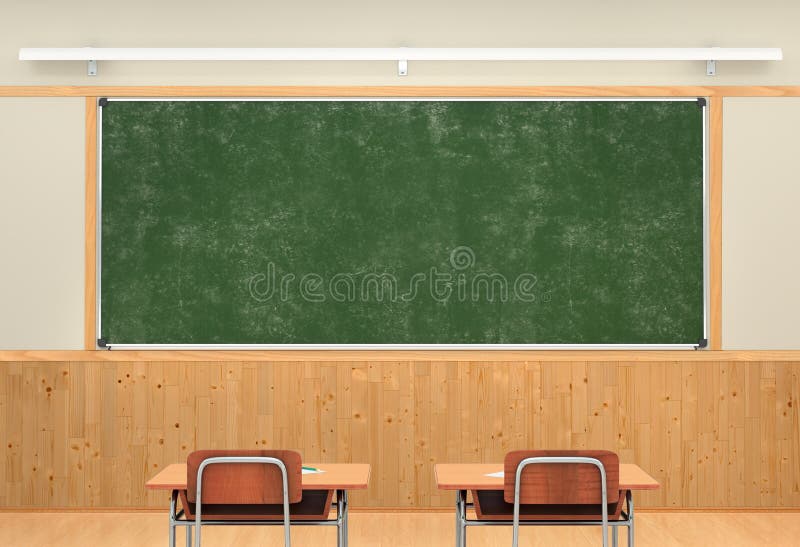 3d classroom chalkboard piece chalk Royalty Free Vector